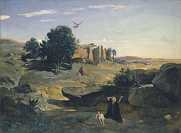 Hagar in the Wilderness - Jean Baptiste Camille Corot