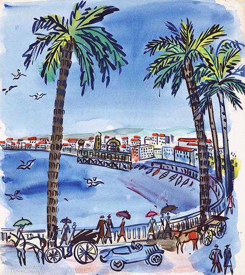 Nice, le tournant de la promenade des Anglais aux mouettes - Raoul Dufy