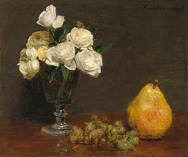 Still Life with Roses and Fruit - Henri Fantin Latour