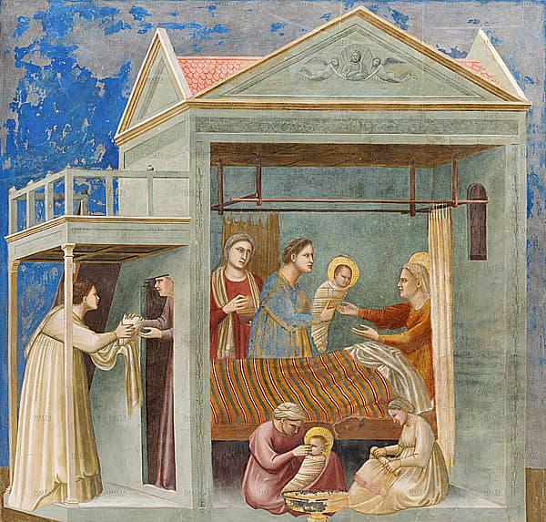 The birth of the Virgin Mary - Giotto di Bondone