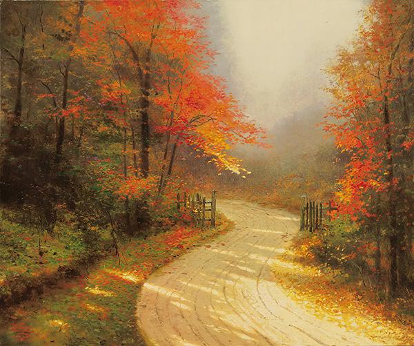 Autumn Lane - Thomas Kinkade