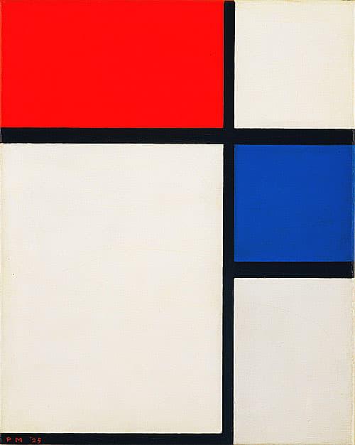 Compositie No. II met rood en blauw - Piet Mondrian