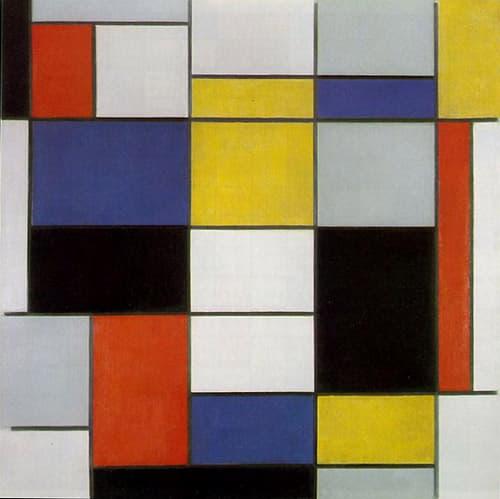 Composition A: Composition with Black. Red. Gray. Yellow. and Blue - Piet Mondrian