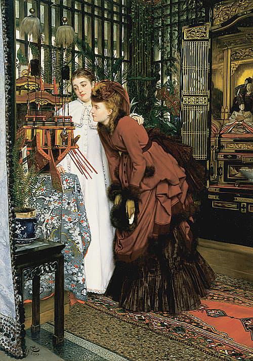 Young Women looking at Japanese articles - James Jacques Joseph Tissot